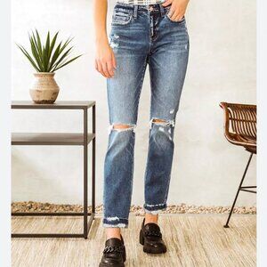 Flying Monkey Platinum Jeans,‎ Distressed Destroyed with side stripe